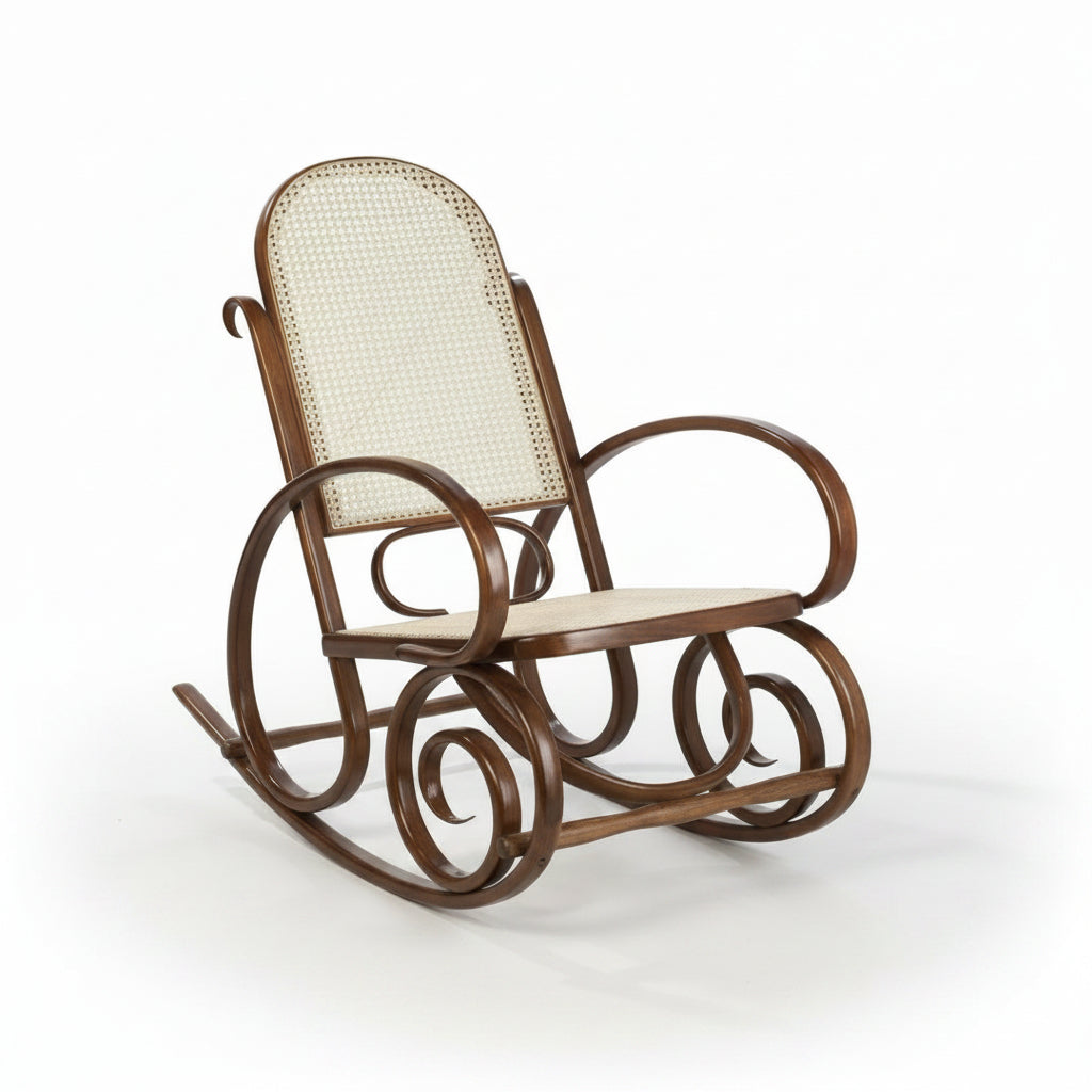 Reparación de mecedora tipo Thonet con rejilla natural prefabricada